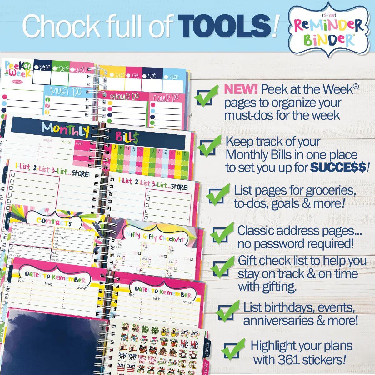 📅✨2027–2028 Reminder Binder® – 24-Month All-in-One Life Planner | January 2027 - December 2028-ddh
