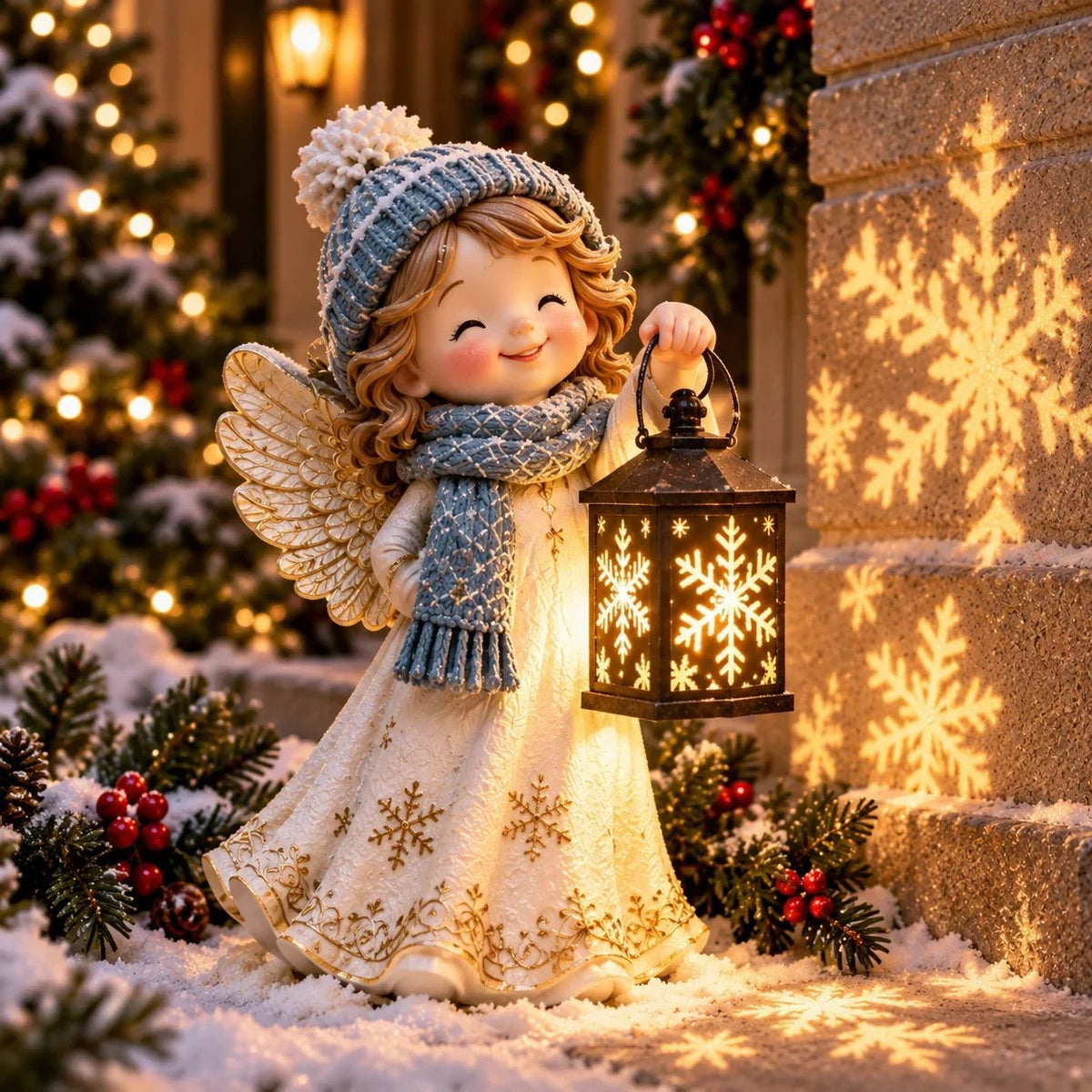 🎉⛄Hot Sale 49% Snowman Nativity Glow™ – Solar Christmas Step Light with Holy Family Projection🎉-ddh