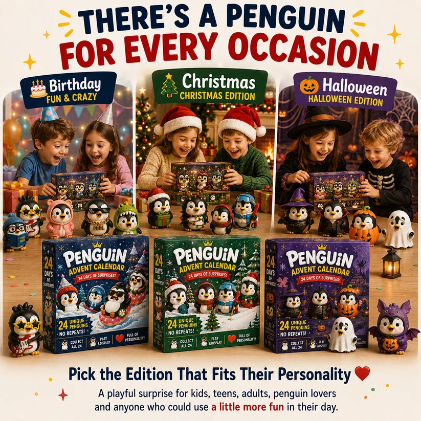 🐧 24 Days of Penguin Surprises Advent Calendar – 24 Unique Penguins, 3 Fun Editions-ddh