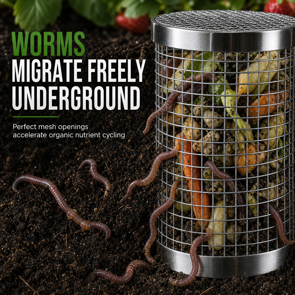 Stainless Steel Worm Composting Tube for Gardens-ddh