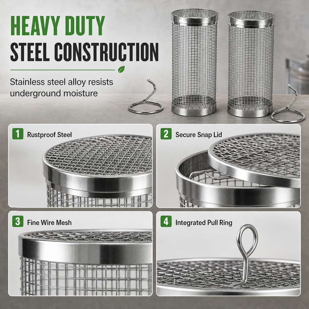 Stainless Steel Worm Composting Tube for Gardens-ddh