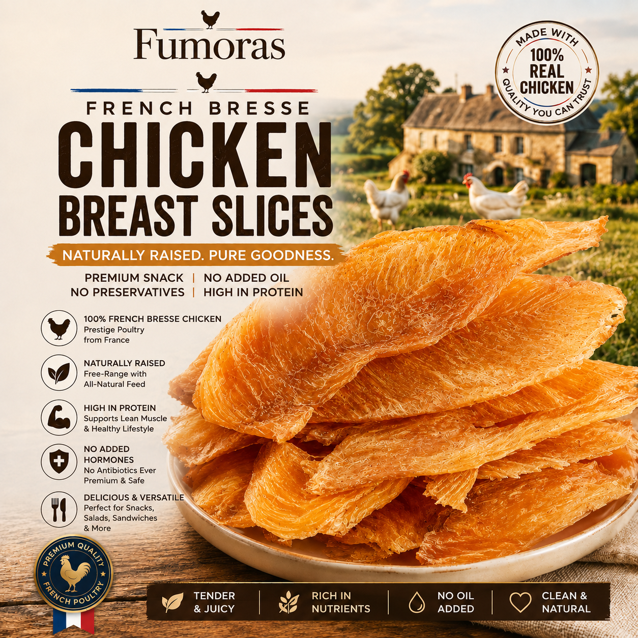🐔French Bresse Chicken Breast Slices-dongg