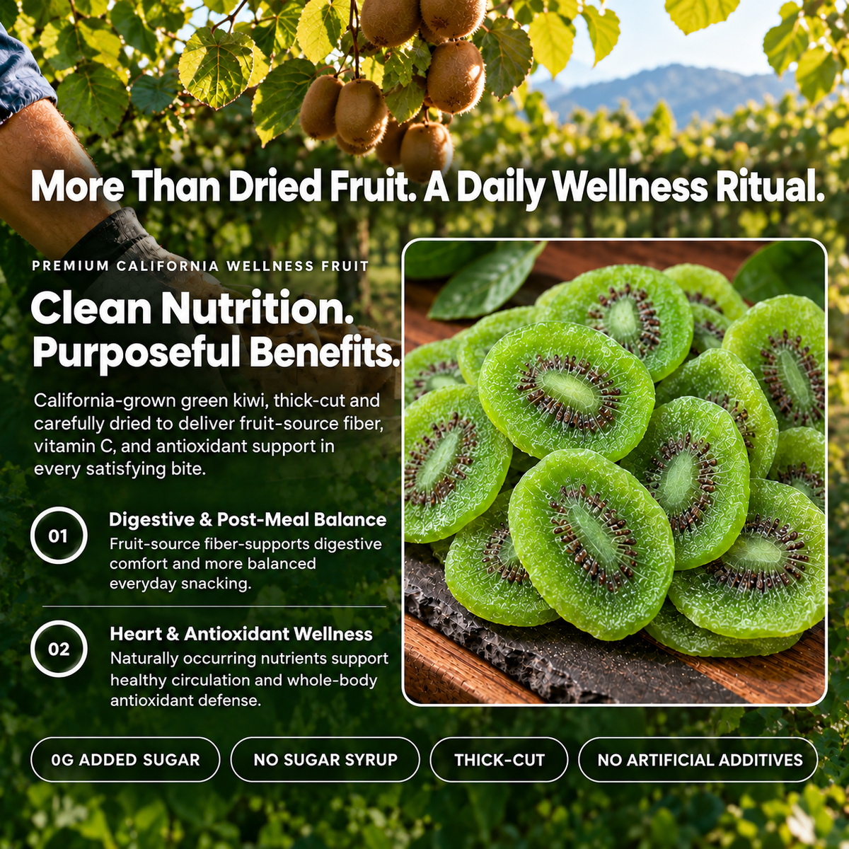 🥝 California-Grown Dried Green Kiwi-dhh