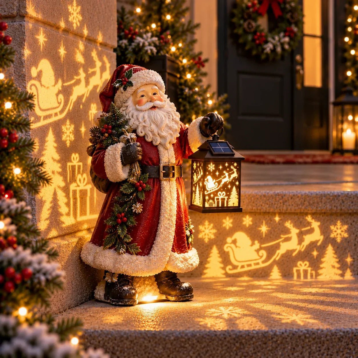 🎉⛄Hot Sale 49% Snowman Nativity Glow™ – Solar Christmas Step Light with Holy Family Projection🎉-ddh