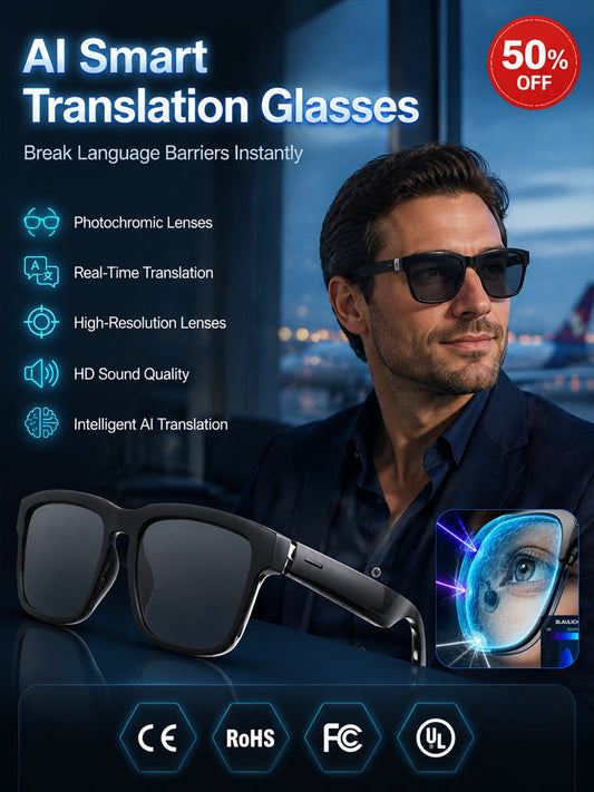 🔥👓AI Smart Glasses: 100% Offline Translation Zoom & Explore Smarter-ddh
