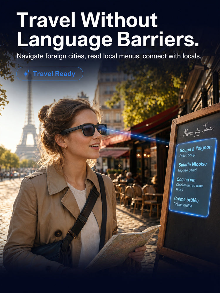 🔥👓AI Smart Glasses: 100% Offline Translation Zoom & Explore Smarter-ddh