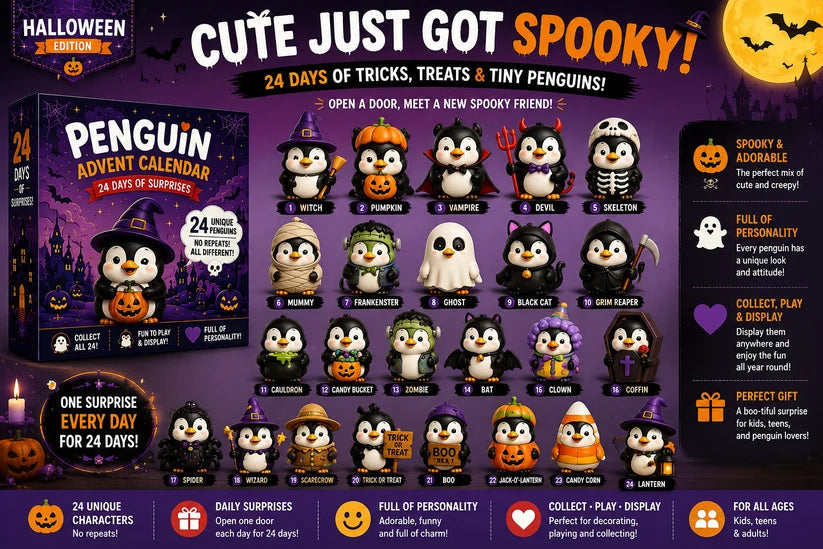 🐧 24 Days of Penguin Surprises Advent Calendar – 24 Unique Penguins, 3 Fun Editions-ddh
