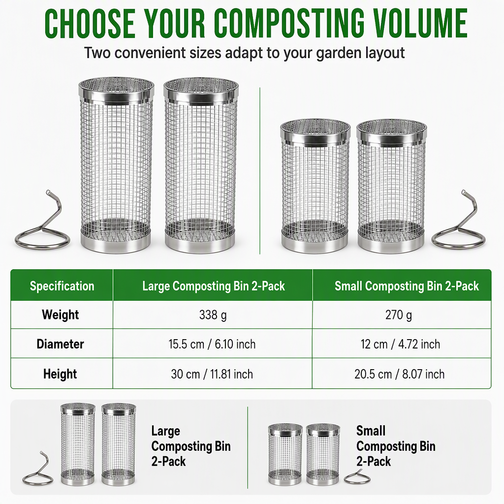 Stainless Steel Worm Composting Tube for Gardens-ddh